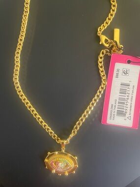 Kurk Geiger Gold-Tone Colorful Eye Pendant Necklace